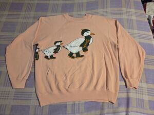 Vintage Harrods Knightsbridge Crewneck Sweatshirt Duck Large British Store 80s